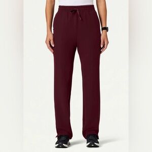 Jaanuu Small Burgundy Scrub Pants - Casual Comfort
